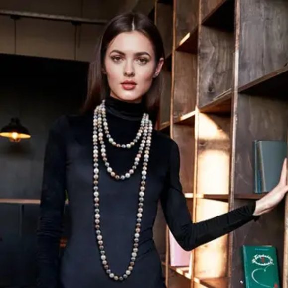 Designer Style Endless Pearl Necklace Color, Pear 96 inches - Picture 1 of 1